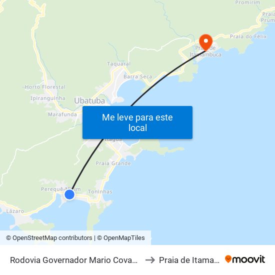 Rodovia Governador Mario Covas  1632-1790 to Praia de Itamambuca map