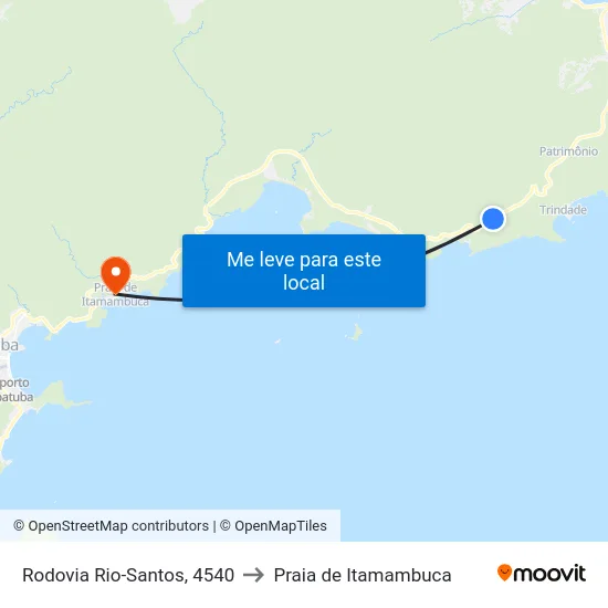 Rodovia Rio-Santos, 4540 to Praia de Itamambuca map