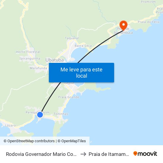 Rodovia Governador Mario Covas  59 to Praia de Itamambuca map