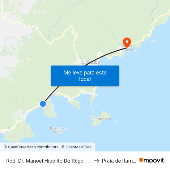 Rod. Dr. Manoel Hipólito Do Rêgo -  16771 - Lagoinha to Praia de Itamambuca map