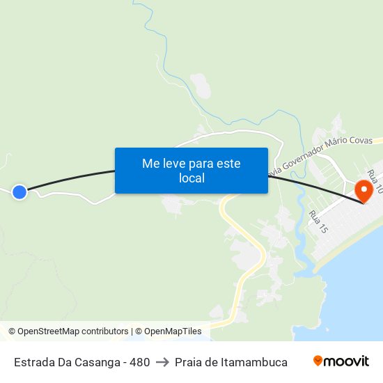 Estrada Da Casanga -  480 to Praia de Itamambuca map