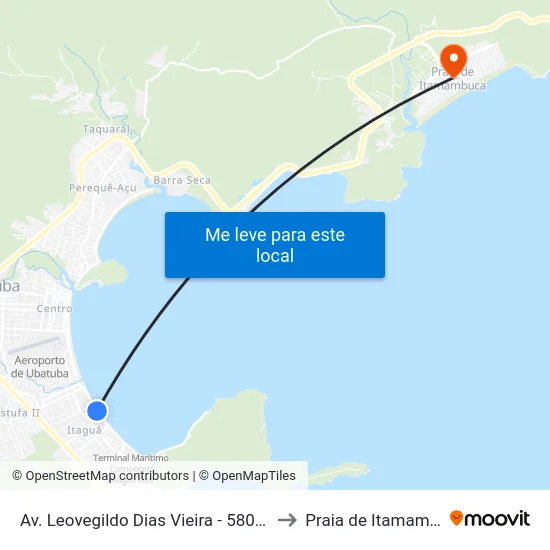 Av. Leovegildo Dias Vieira -  580 - Itaguá to Praia de Itamambuca map