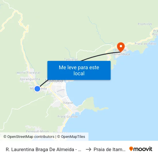 R. Laurentina Braga De Almeida -  316 - Marafunda to Praia de Itamambuca map