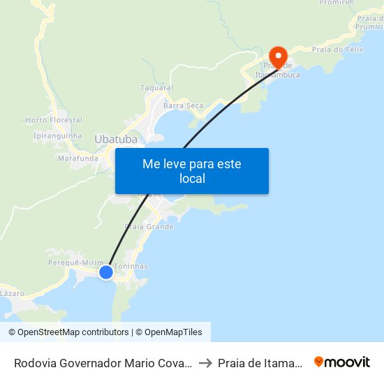 Rodovia Governador Mario Covas  830-844 to Praia de Itamambuca map