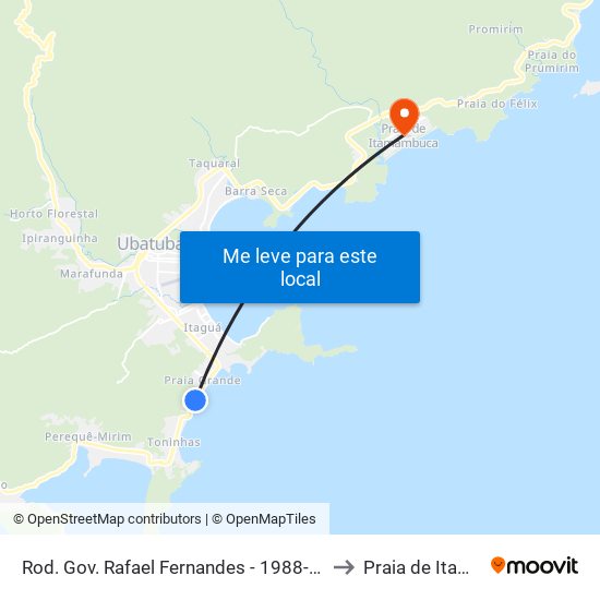 Rod. Gov. Rafael Fernandes - 1988-2340 - Praia Grande to Praia de Itamambuca map