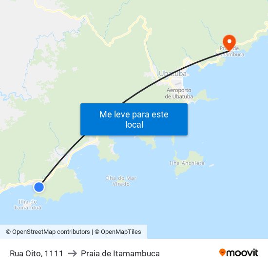 Rua Oito, 1111 to Praia de Itamambuca map