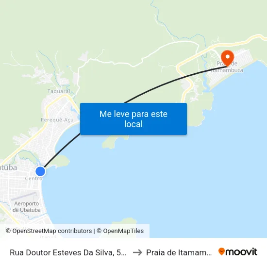 Rua Doutor Esteves Da Silva, 504-540 to Praia de Itamambuca map