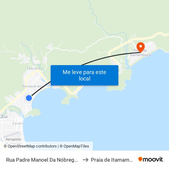 Rua Padre Manoel Da Nóbrega, 798 to Praia de Itamambuca map