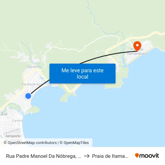 Rua Padre Manoel Da Nóbrega, 765-799 to Praia de Itamambuca map