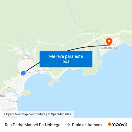 Rua Padre Manoel Da Nóbrega, 1418 to Praia de Itamambuca map