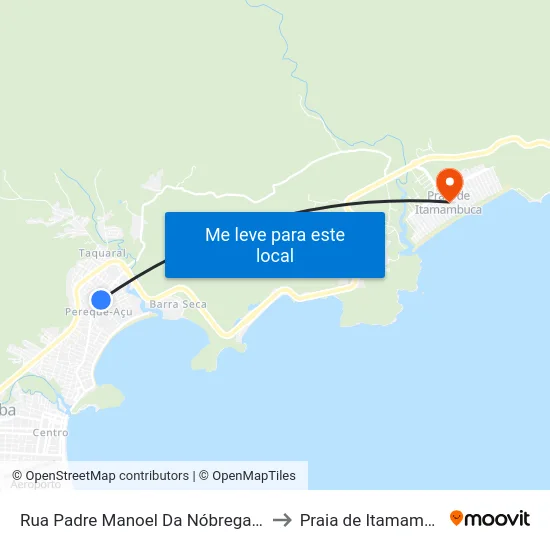 Rua Padre Manoel Da Nóbrega, 1687 to Praia de Itamambuca map