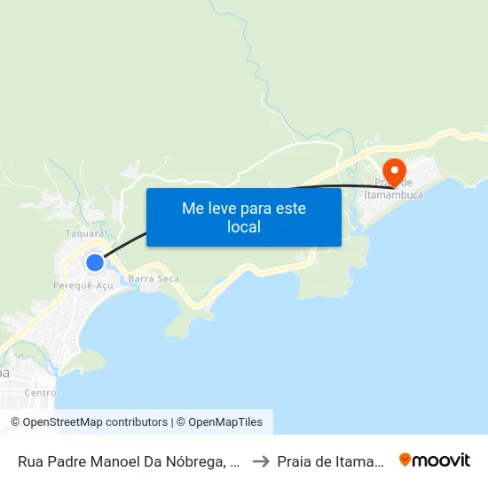 Rua Padre Manoel Da Nóbrega, 2024-2076 to Praia de Itamambuca map