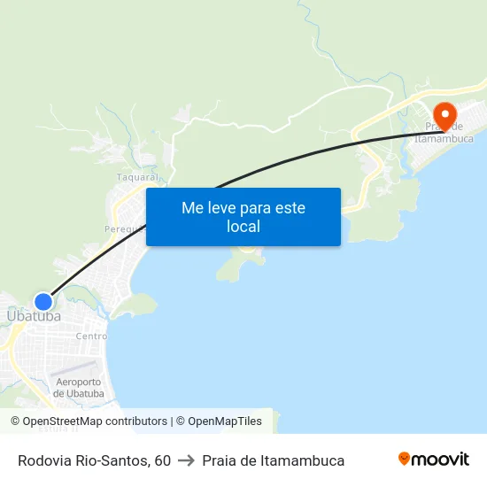 Rodovia Rio-Santos, 60 to Praia de Itamambuca map