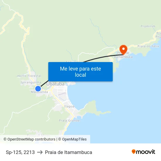 Sp-125, 2213 to Praia de Itamambuca map