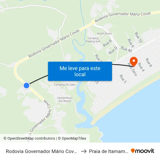 Rodovia Governador Mário Covas, 1854 to Praia de Itamambuca map
