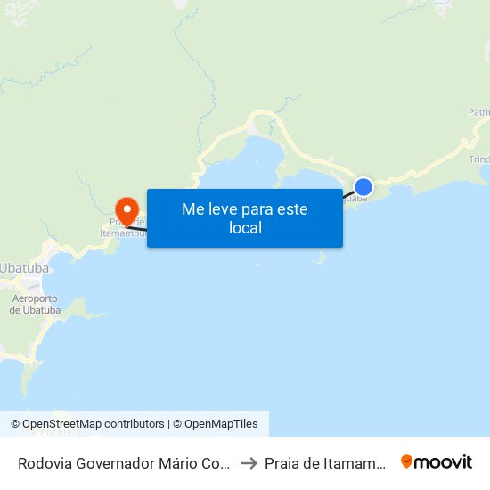 Rodovia Governador Mário Covas, 1 to Praia de Itamambuca map