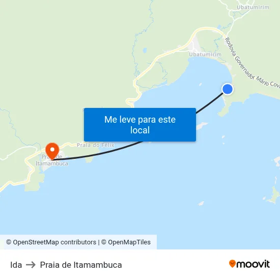 Ida to Praia de Itamambuca map