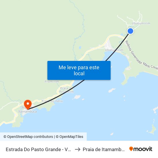Estrada Do Pasto Grande - Volta to Praia de Itamambuca map