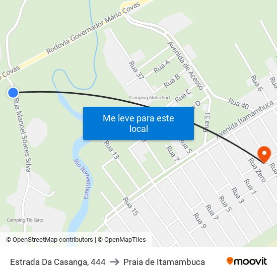 Estrada Da Casanga, 444 to Praia de Itamambuca map