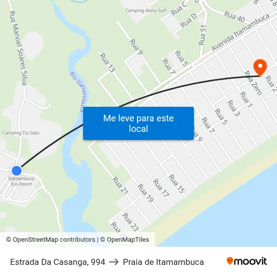 Estrada Da Casanga, 994 to Praia de Itamambuca map