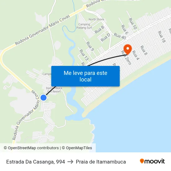 Estrada Da Casanga, 994 to Praia de Itamambuca map