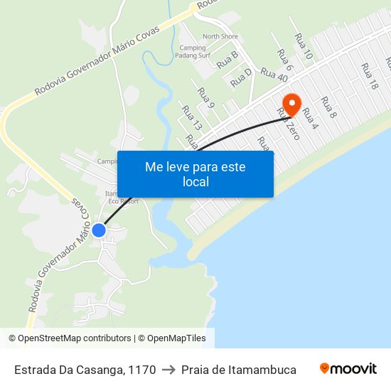 Estrada Da Casanga, 1170 to Praia de Itamambuca map