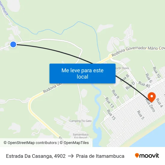 Estrada Da Casanga, 4902 to Praia de Itamambuca map
