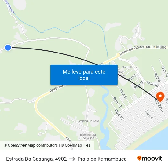Estrada Da Casanga, 4902 to Praia de Itamambuca map