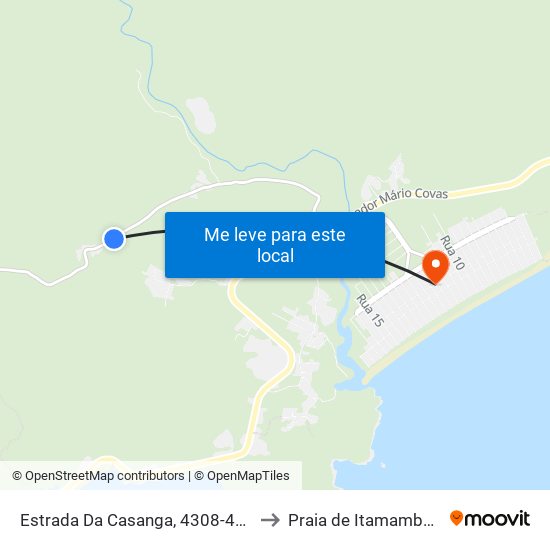 Estrada Da Casanga, 4308-4902 to Praia de Itamambuca map