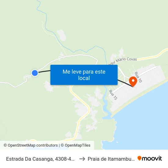Estrada Da Casanga, 4308-4902 to Praia de Itamambuca map