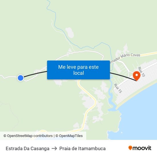 Estrada Da Casanga to Praia de Itamambuca map