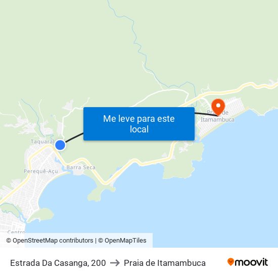 Estrada Da Casanga, 200 to Praia de Itamambuca map