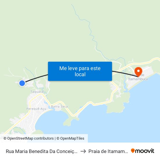 Rua Maria Benedita Da Conceição, 312 to Praia de Itamambuca map