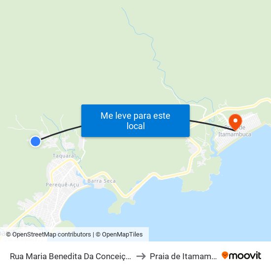 Rua Maria Benedita Da Conceição, 404 to Praia de Itamambuca map