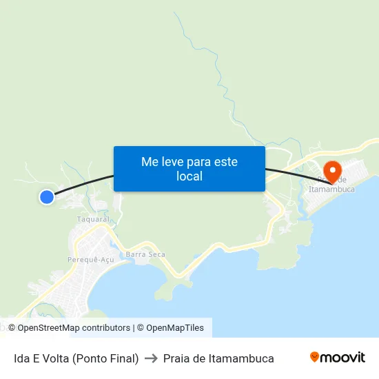 Ida E Volta (Ponto Final) to Praia de Itamambuca map