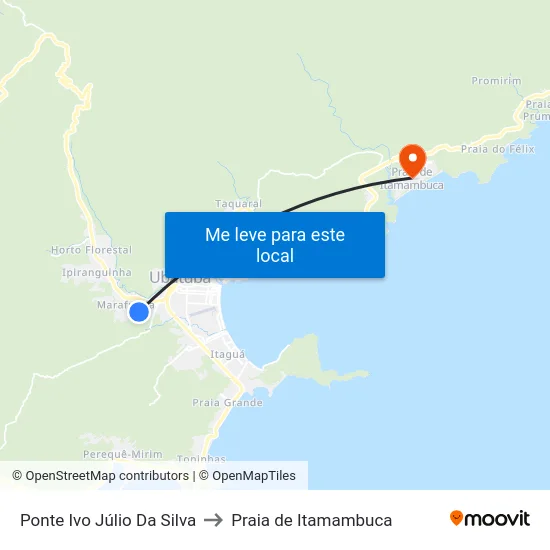 Ponte Ivo Júlio Da Silva to Praia de Itamambuca map