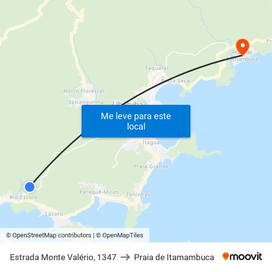 Estrada Monte Valério, 1347 to Praia de Itamambuca map