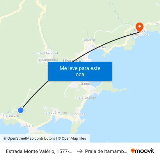 Estrada Monte Valério, 1577-2155 to Praia de Itamambuca map