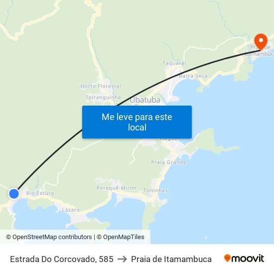 Estrada Do Corcovado, 585 to Praia de Itamambuca map