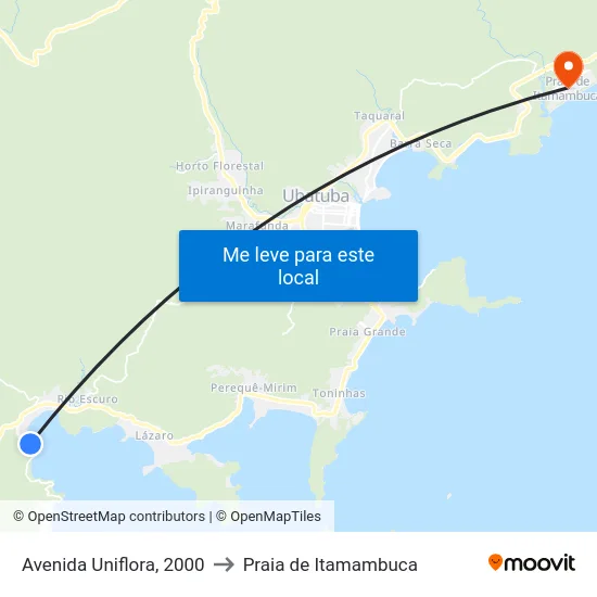 Avenida Uniflora, 2000 to Praia de Itamambuca map