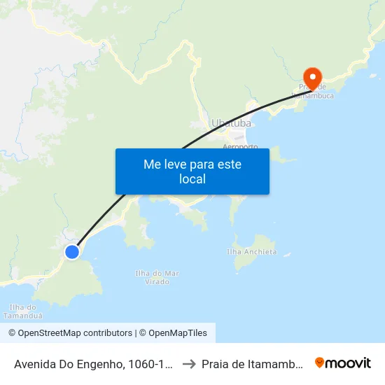 Avenida Do Engenho, 1060-1178 to Praia de Itamambuca map