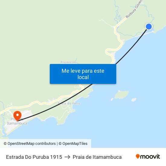 Estrada Do Puruba 1915 to Praia de Itamambuca map