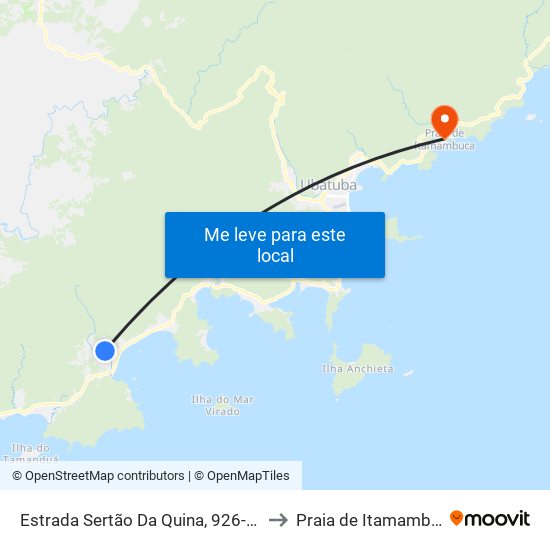 Estrada Sertão Da Quina, 926-1000 to Praia de Itamambuca map