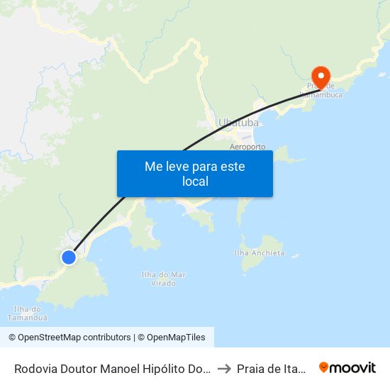 Rodovia Doutor Manoel Hipólito Do Rêgo, 39228-39782 to Praia de Itamambuca map
