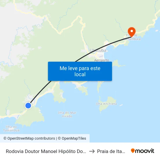 Rodovia Doutor Manoel Hipólito Do Rêgo, 39228-39782 to Praia de Itamambuca map