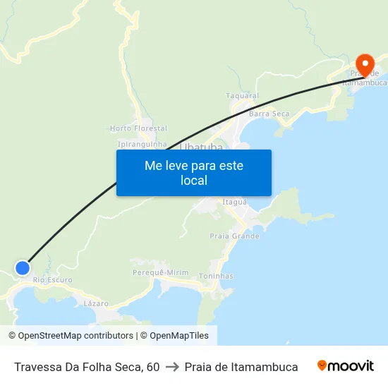 Travessa Da Folha Seca, 60 to Praia de Itamambuca map