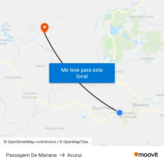 Passagem De Mariana to Acurui map