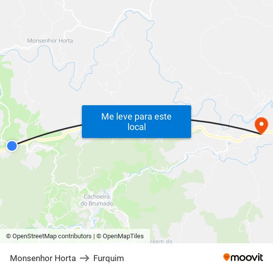 Monsenhor Horta to Furquim map