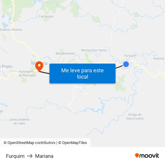 Furquim to Mariana map