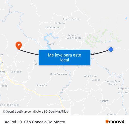 Acurui to São Goncalo Do Monte map
